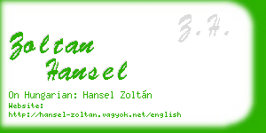 zoltan hansel business card