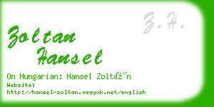 zoltan hansel business card